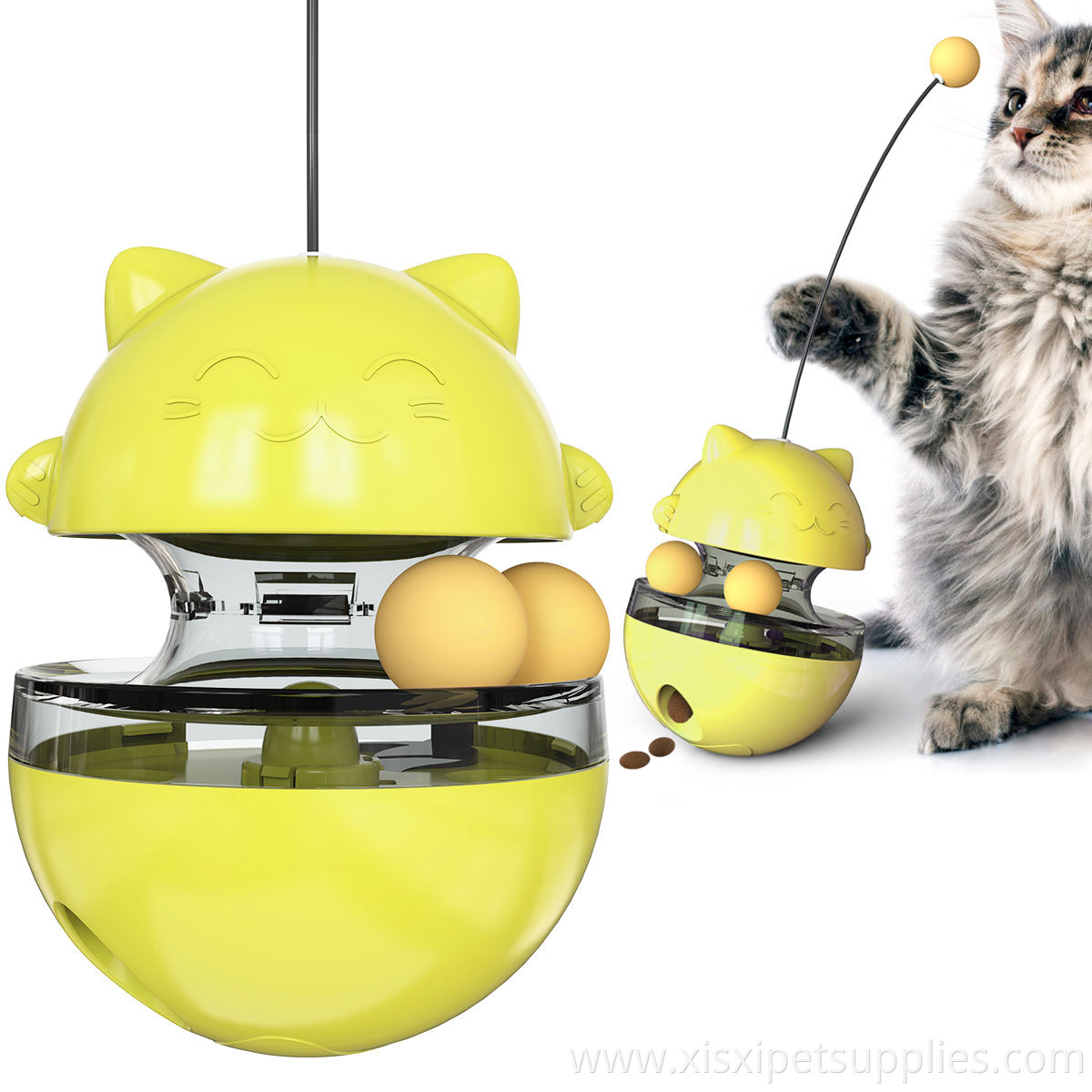 Wholesale Cat Shaking Toy Pink Blue Yellow Green Pet Toy Ball